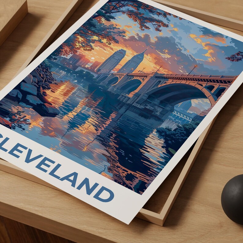 Cleveland Print, Ohio Poster, City Art, Cleveland Illustration, Cleveland Poster, Cleveland Ohio Gift, Birthday Gift