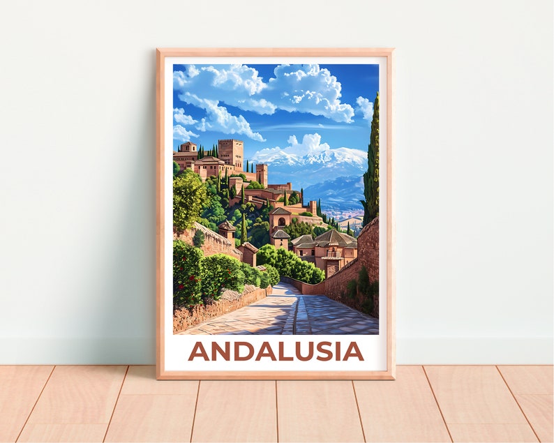 Andalusia Travel Poster, Spain Wall Art, Spain Print, Andalusia Poster, Spain Poster, Europe Poster, Andalusia Art