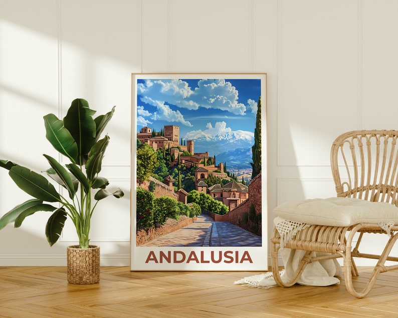 Andalusia Travel Poster, Spain Wall Art, Spain Print, Andalusia Poster, Spain Poster, Europe Poster, Andalusia Art