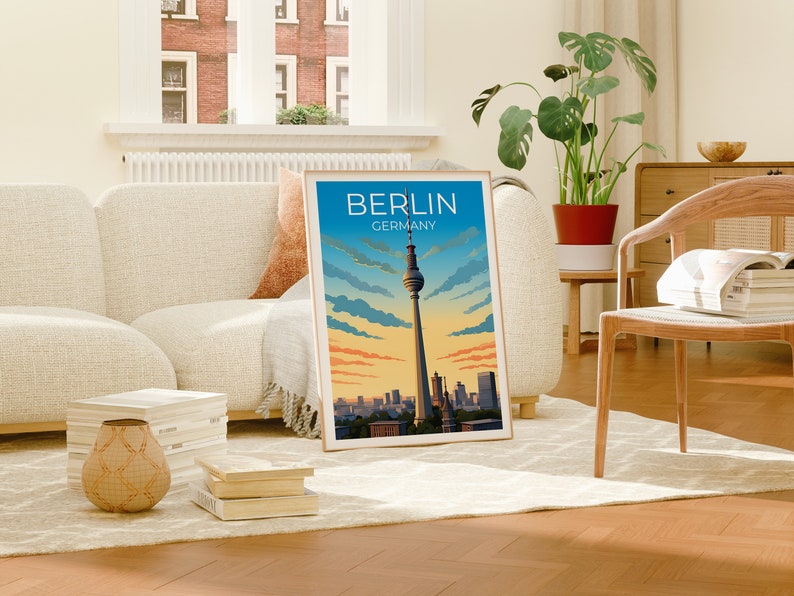 Berlin Travel Poster, Germany Wall Art, Germany Print, Berlin Poster, Berliner Fernsehturm Poster, City Poster, Berlin Art