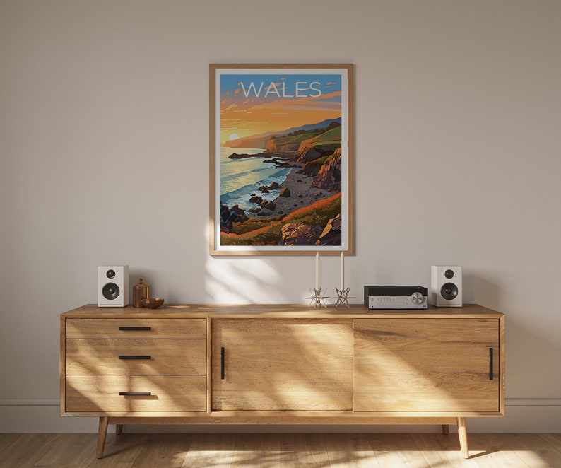 Wales Travel Poster, UK Wall Art, UK Print, Wales Poster, UK Poster, Great Britain Poster, Wales Print