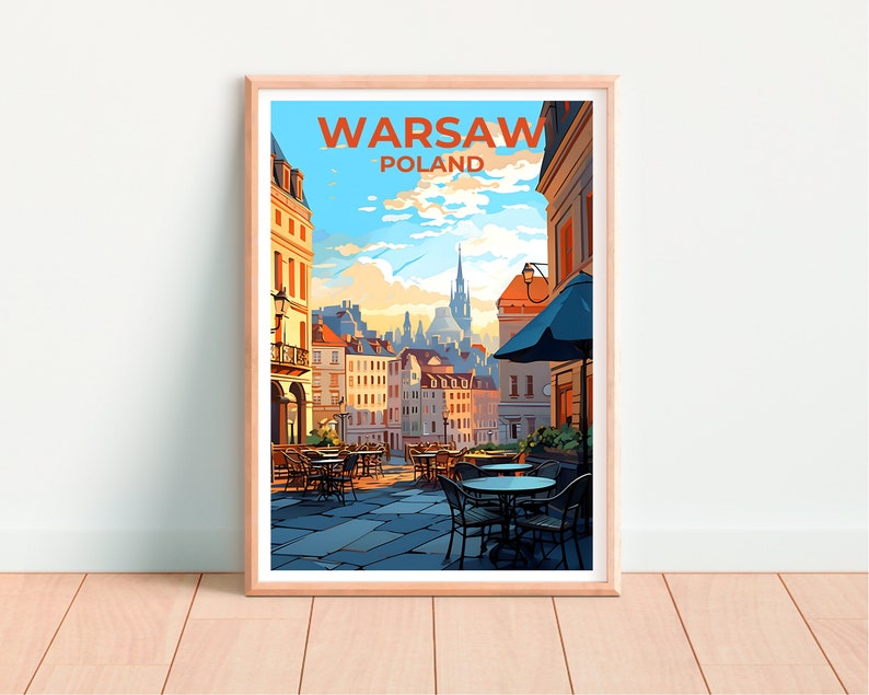 Warschau Reiseposter, Polen Wandkunst, Polen Druck, Warschau Poster, Polen Poster, Stadt Poster, Warschau Kunst