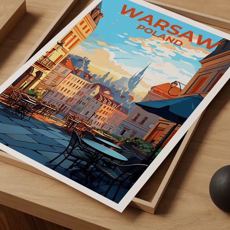 Warschau Reiseposter, Polen Wandkunst, Polen Druck, Warschau Poster, Polen Poster, Stadt Poster, Warschau Kunst