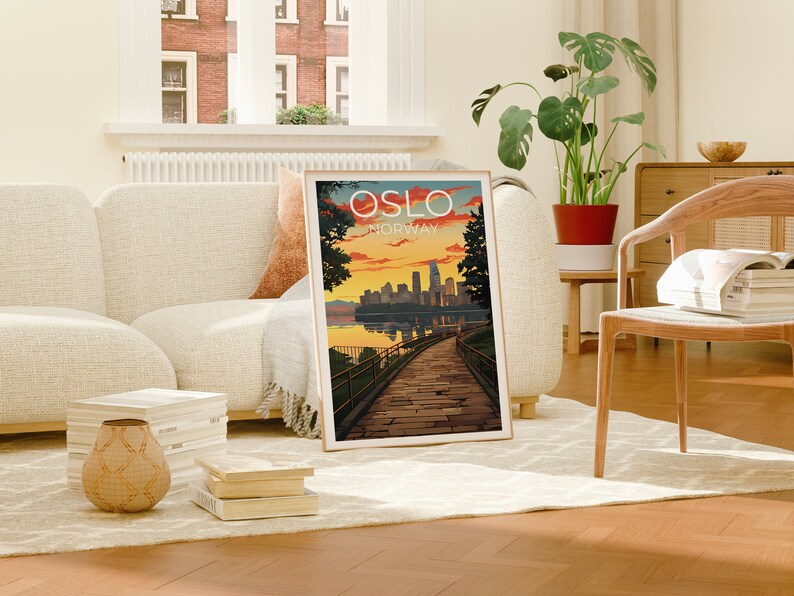 Oslo Travel Poster, Norway Wall Art, Norway Print, Oslo Poster, Norway Poster, City Poster, Norway Art