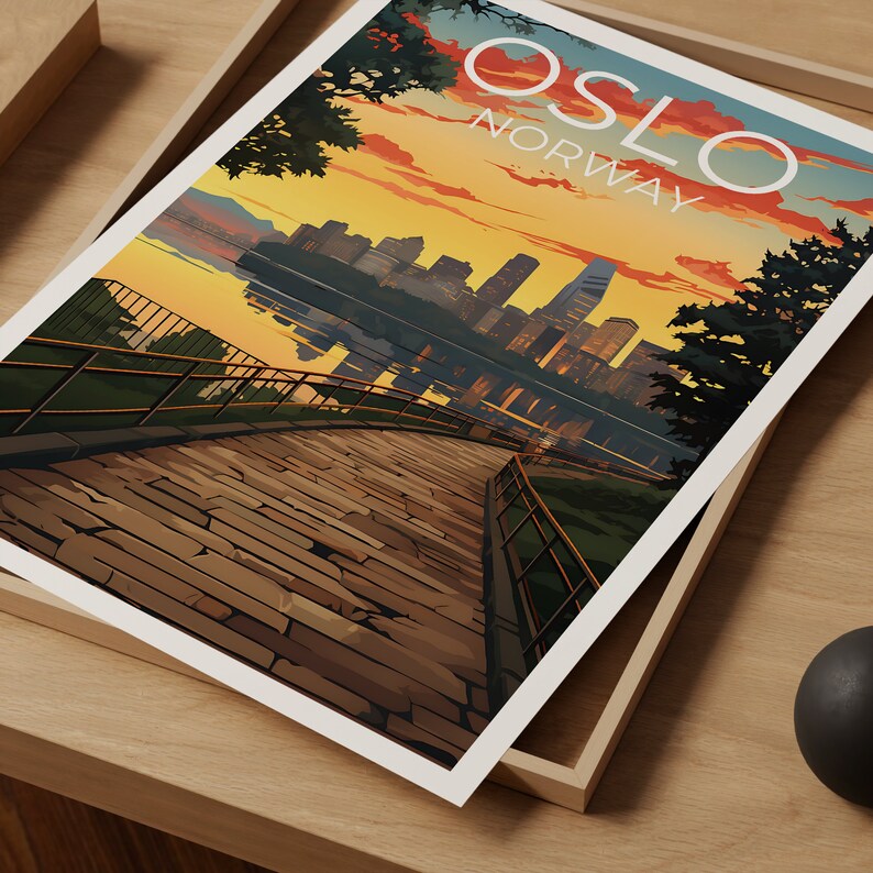 Oslo Travel Poster, Norway Wall Art, Norway Print, Oslo Poster, Norway Poster, City Poster, Norway Art