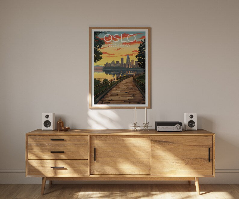 Oslo Travel Poster, Norway Wall Art, Norway Print, Oslo Poster, Norway Poster, City Poster, Norway Art