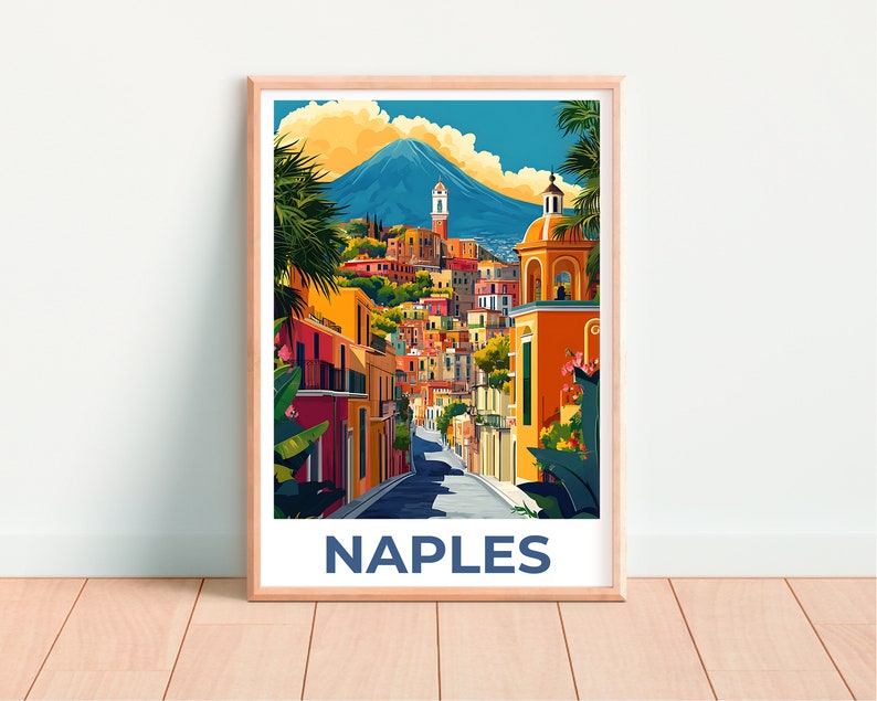 Neapel Poster, Neapel Druck, Italien Poster, Italien Druck, Neapel Reise Poster, Italien Kunst, Neapel Kunst