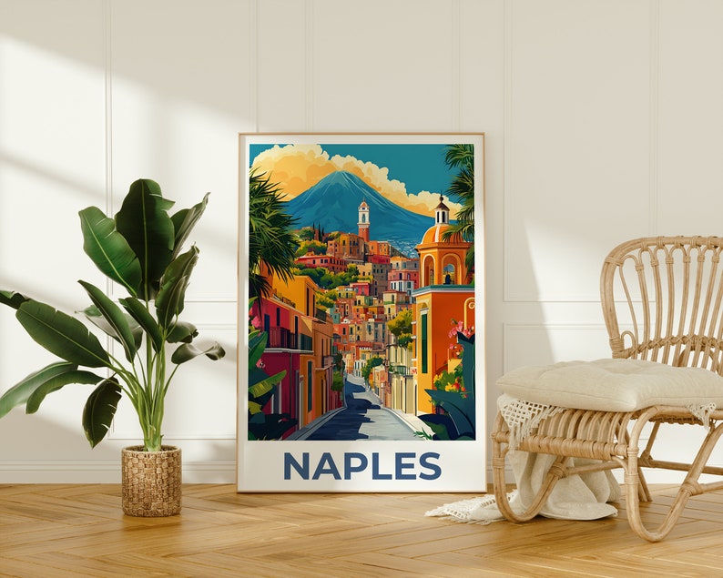 Neapel Poster, Neapel Druck, Italien Poster, Italien Druck, Neapel Reise Poster, Italien Kunst, Neapel Kunst