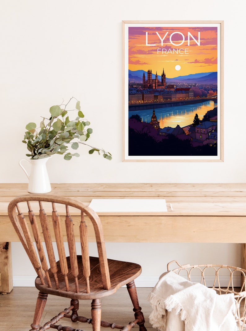 Lyon Travel Poster, France Wall Art, France Print, Lyon Poster, France Poster, City Poster, Lyon Art