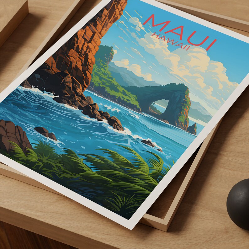 Maui Travel Poster, Hawaii Wall Art, Hawaii Print, Maui Poster, Hawaii Island Poster, Nature Poster, Maui Art