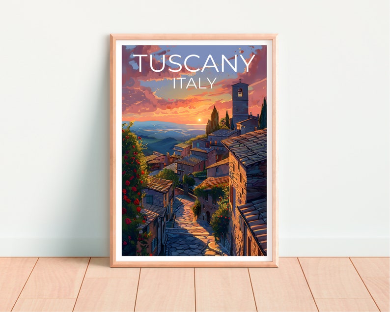 Tuscany Travel Poster, Italy Wall Art, Italy Print, Tuscany Poster, Italy Poster, Europe Poster, Tuscany Art