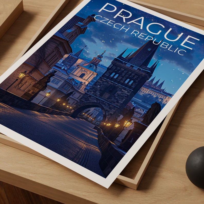Prague Travel Poster, Czech Wall Art, Czech Print, Prague Poster, Czech Poster, Charles Bridge Poster, Prague Art