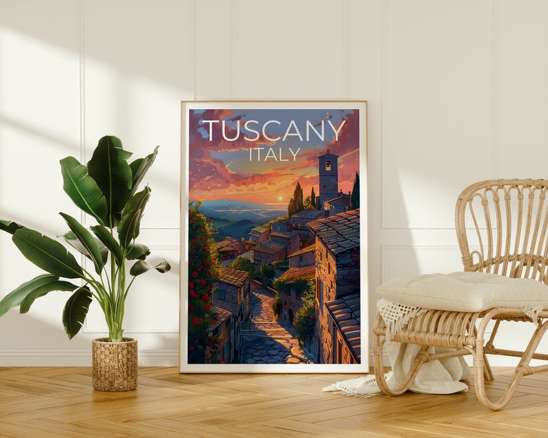 Tuscany Travel Poster, Italy Wall Art, Italy Print, Tuscany Poster, Italy Poster, Europe Poster, Tuscany Art