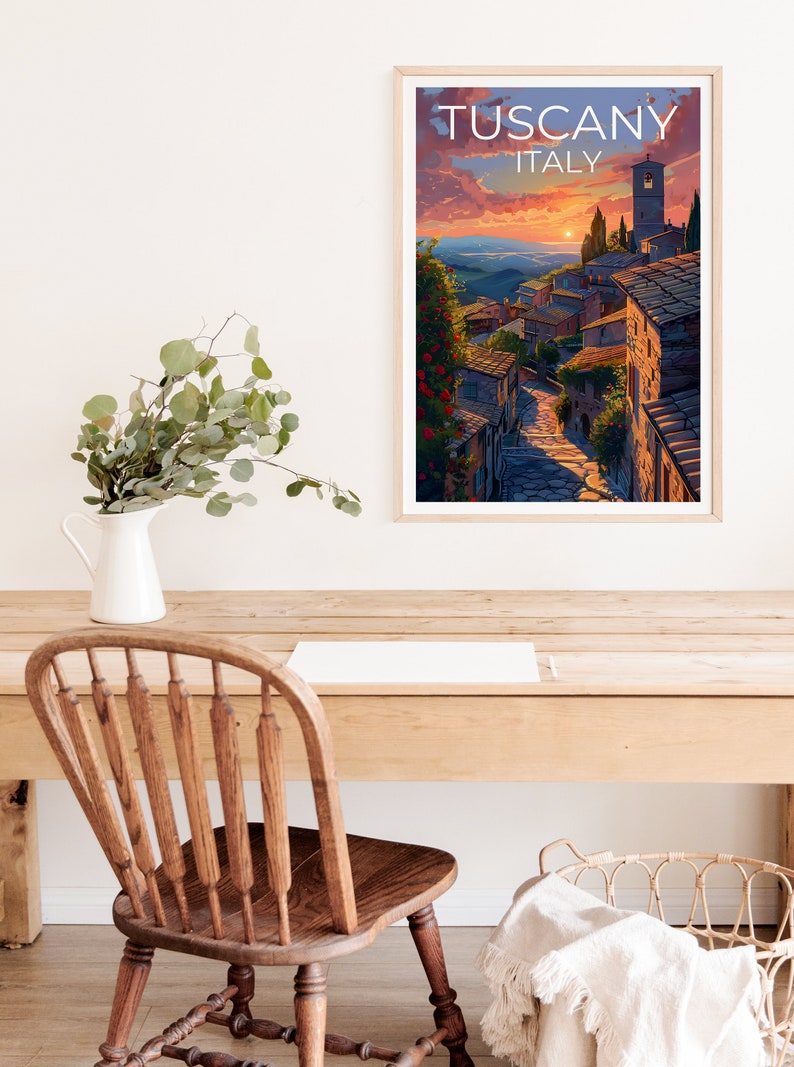 Tuscany Travel Poster, Italy Wall Art, Italy Print, Tuscany Poster, Italy Poster, Europe Poster, Tuscany Art