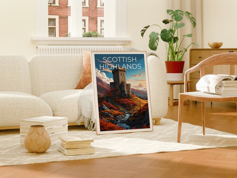Scottish Highlands Travel Poster, Scotland Wall Art, Scotland Print, Scottish Highlands Poster, Scotland Poster, Scottish Castle Poster