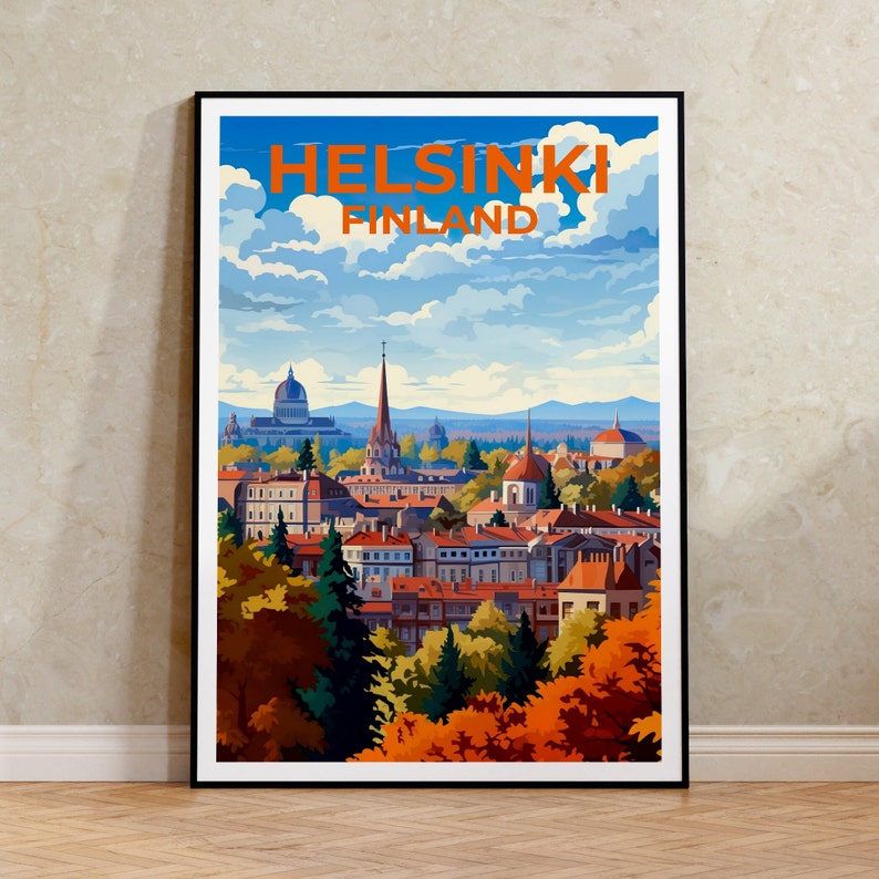Helsinki Travel Poster, Finland Wall Art, Finland Print, Helsinki Poster, Finland Poster, City Poster, Helsinki Art