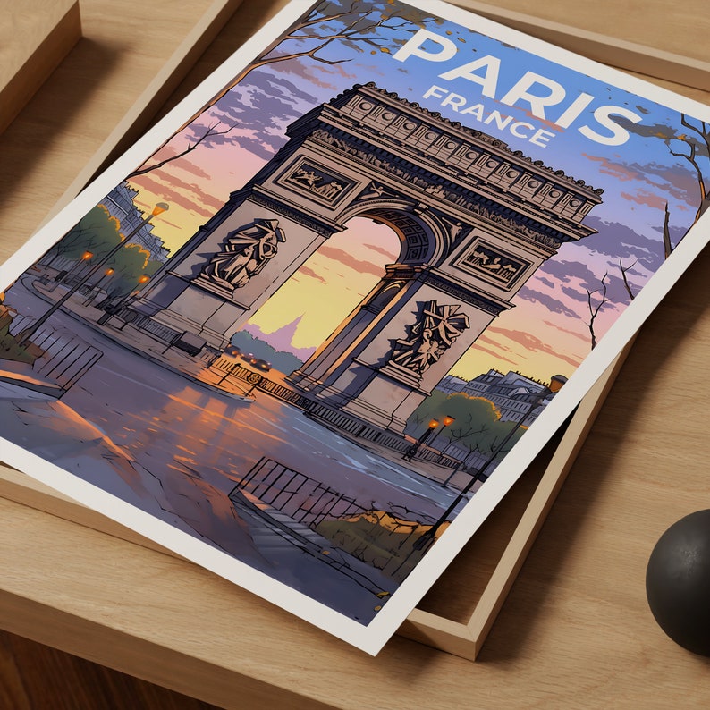 Paris Travel Poster, France Wall Art, France Print, Paris Poster, Arc de Triomphe Poster, City Poster, Wall Decor