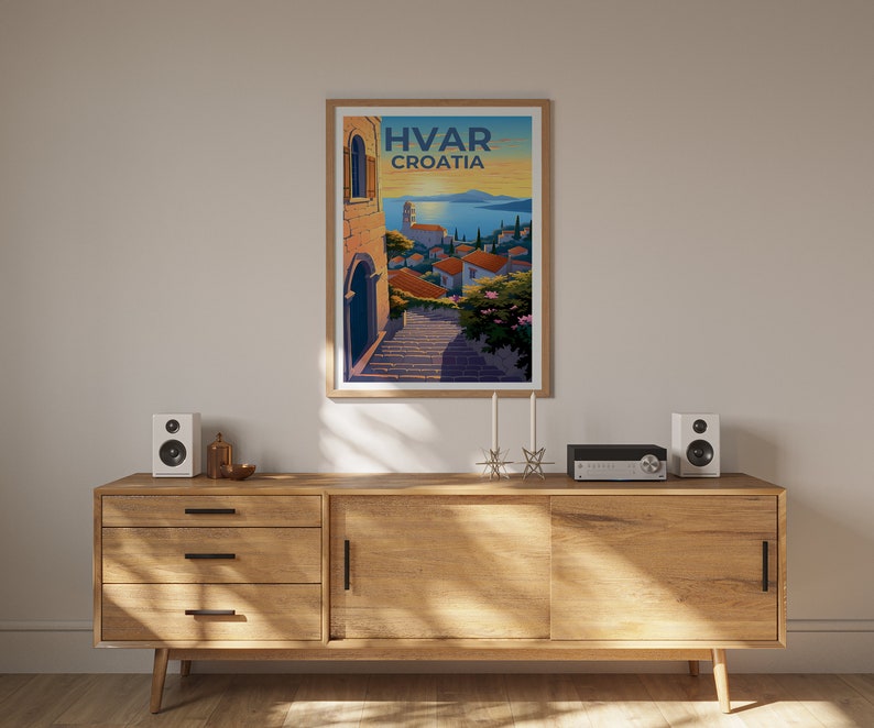 Hvar Travel Poster, Croatia Wall Art, Croatia Print, Hvar Poster, Croatia Poster, Europe Poster, Hvar Art