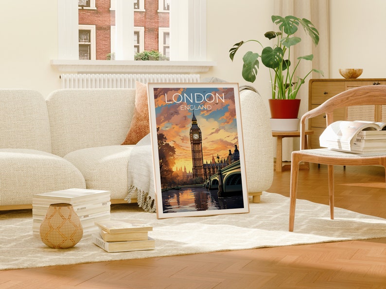 London Travel Poster, England Wall Art, England Print, London Poster, England Poster, Big Ben Poster, London Art