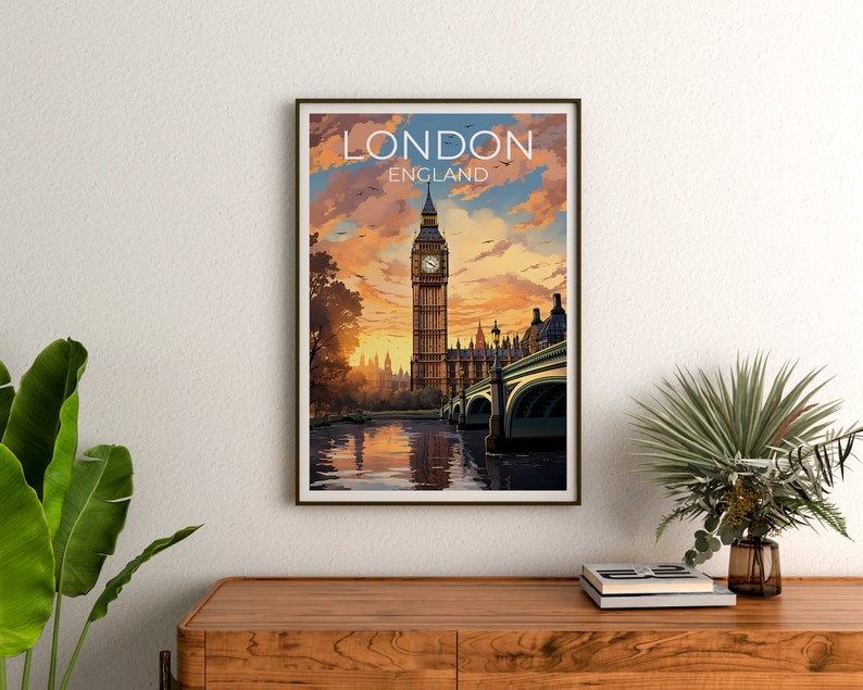 London Travel Poster, England Wall Art, England Print, London Poster, England Poster, Big Ben Poster, London Art