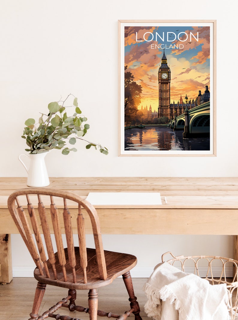 London Travel Poster, England Wall Art, England Print, London Poster, England Poster, Big Ben Poster, London Art