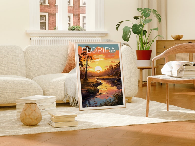 Florida Travel Poster, Florida Wall Art, Florida Print, Florida Poster, Everglades Poster, Nature Poster, Florida Art