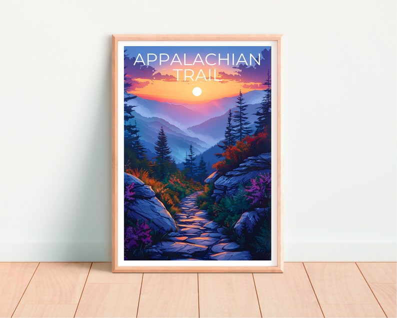 Appalachian Trail Poster, Appalachian Trail Print, Hiking Gift, Appalachia Print, Mountain Poster, Forest Poster