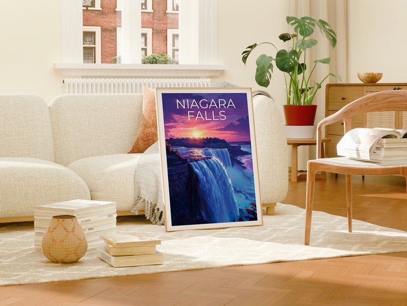 Niagara Falls Poster, Niagara Falls Print, New York Poster, Waterfall Print, Niagara Falls Travel Poster, Waterfall Art