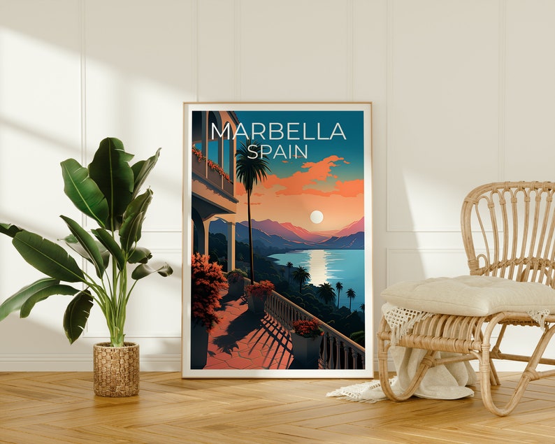 Marbella Poster, Marbella Print, Spain Poster, Spain Print, Marbella Travel Poster, Spain Art, Marbella Art