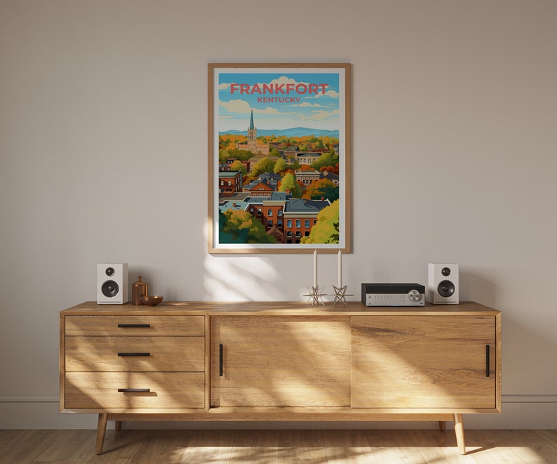 Frankfort Travel Poster, Kentucky Wall Art, Kentucky Print, Frankfort Poster, Kentucky Poster, City Poster, Wall Decor