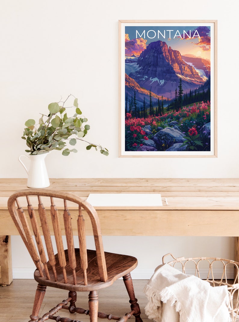 Affiche Montana, Impression Montana, Affiche de montagne, Impression de montagne, Affiche de voyage Montana, Affiche de nature sauvage, Art Montana