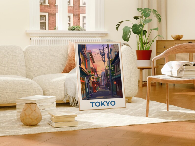 Tokyo Poster, Japan Travel Print, Japanese Street Art, Tokyo Japan Illustration, Cityscape Poster, Home Decor, Birthday Gift
