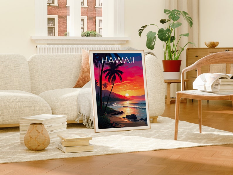 Hawaii Poster, Hawaii Print, Beach Poster, Hawaii Island Print, Hawaii Travel Poster, Tropical Island Poster, Hawaii Gift