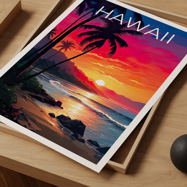 Hawaii Poster, Hawaii Print, Beach Poster, Hawaii Island Print, Hawaii Travel Poster, Tropical Island Poster, Hawaii Gift