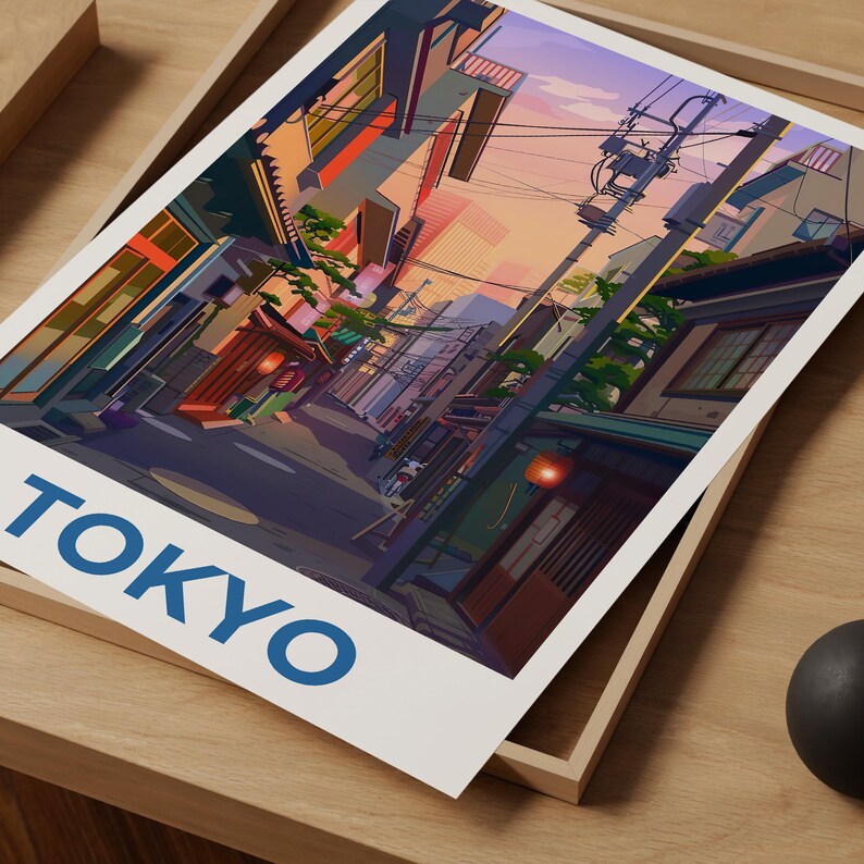 Tokyo Poster, Japan Travel Print, Japanese Street Art, Tokyo Japan Illustration, Cityscape Poster, Home Decor, Birthday Gift