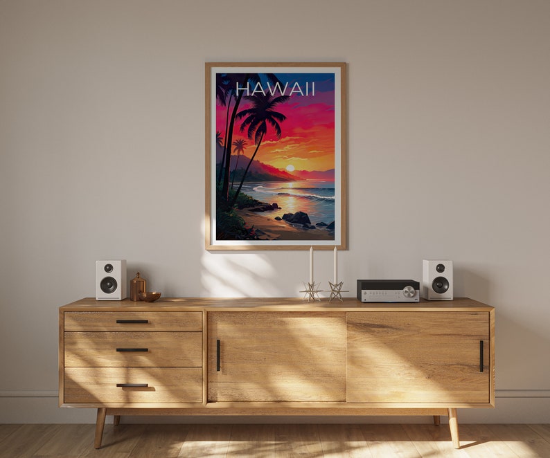 Hawaii Poster, Hawaii Print, Beach Poster, Hawaii Island Print, Hawaii Travel Poster, Tropical Island Poster, Hawaii Gift