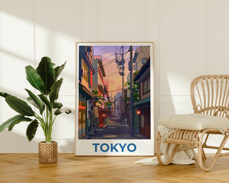 Tokyo Poster, Japan Travel Print, Japanese Street Art, Tokyo Japan Illustration, Cityscape Poster, Home Decor, Birthday Gift