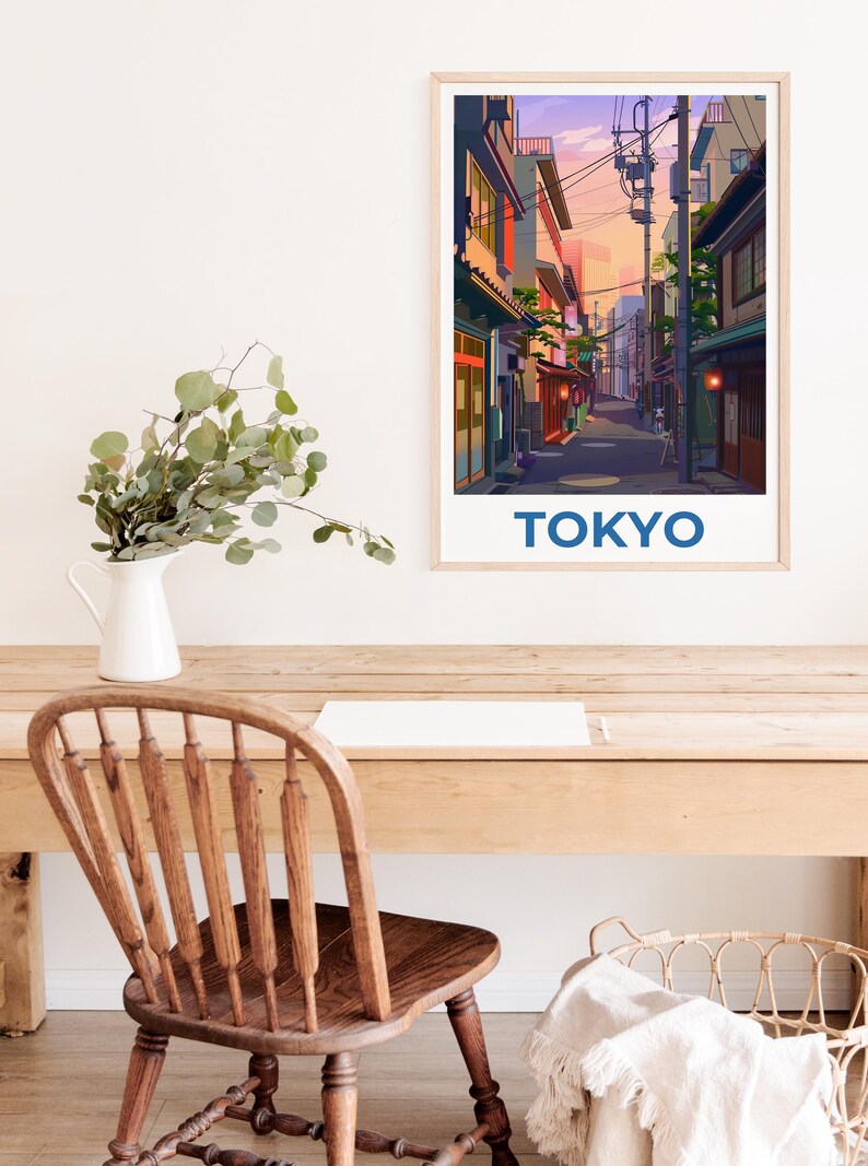 Tokyo Poster, Japan Travel Print, Japanese Street Art, Tokyo Japan Illustration, Cityscape Poster, Home Decor, Birthday Gift
