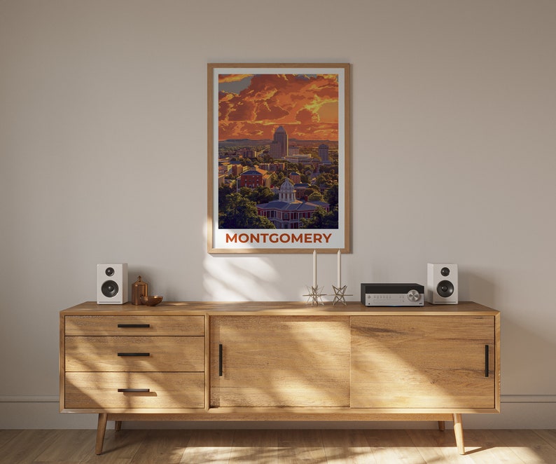 Montgomery Poster, Montgomery Print, Alabama Poster, Alabama Print, Montgomery Travel Poster, Alabama Art, Montgomery Art