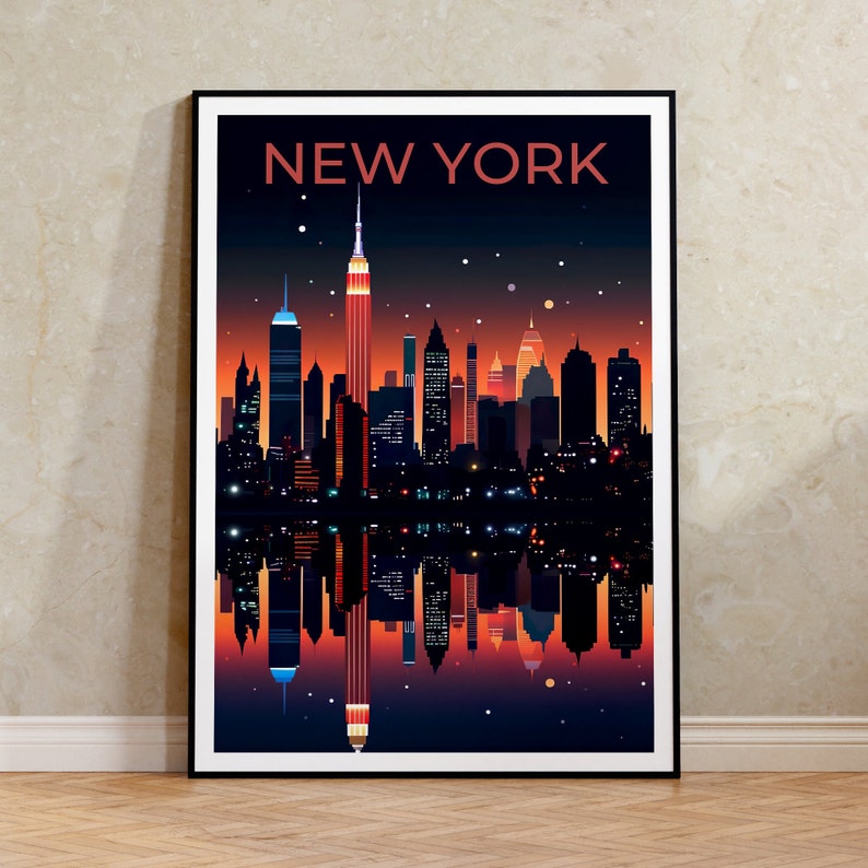 New York City Travel Poster, New York Wall Art, New York City Print, NYC Poster, New York Art, City Poster, Poster Art, Wall Decor