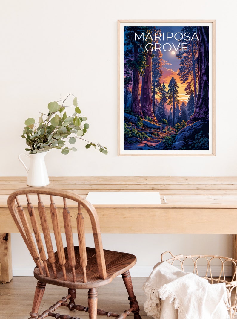 Mariposa Grove Poster, Mariposa Grove Print, Sequoia Trees Poster, Sequoia Print, California Travel Poster, California Art