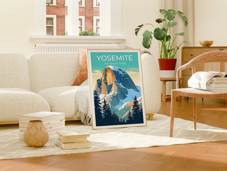 Yosemite Travel Poster, Half Dome Wall Art, Yosemite Print, Yosemite Poster, Half Dome Art, Europe Poster, Poster Art, Wall Decor