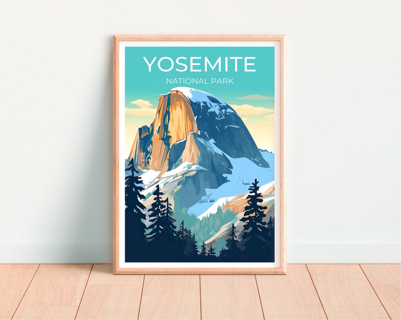 Yosemite Travel Poster, Half Dome Wall Art, Yosemite Print, Yosemite Poster, Half Dome Art, Europe Poster, Poster Art, Wall Decor