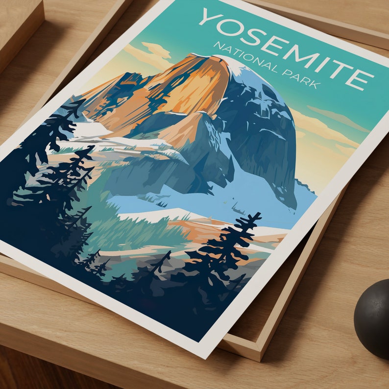 Yosemite Travel Poster, Half Dome Wall Art, Yosemite Print, Yosemite Poster, Half Dome Art, Europe Poster, Poster Art, Wall Decor