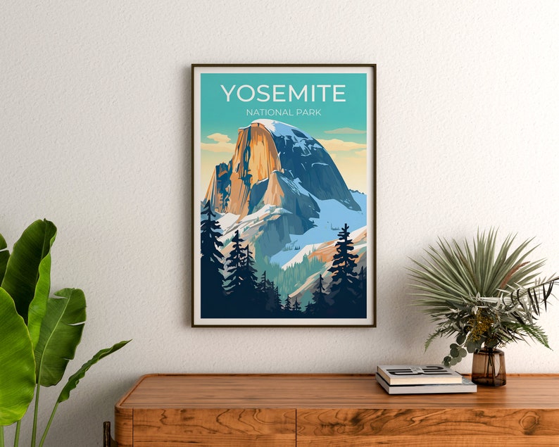 Yosemite Travel Poster, Half Dome Wall Art, Yosemite Print, Yosemite Poster, Half Dome Art, Europe Poster, Poster Art, Wall Decor