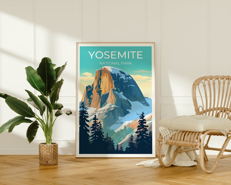 Yosemite Travel Poster, Half Dome Wall Art, Yosemite Print, Yosemite Poster, Half Dome Art, Europe Poster, Poster Art, Wall Decor