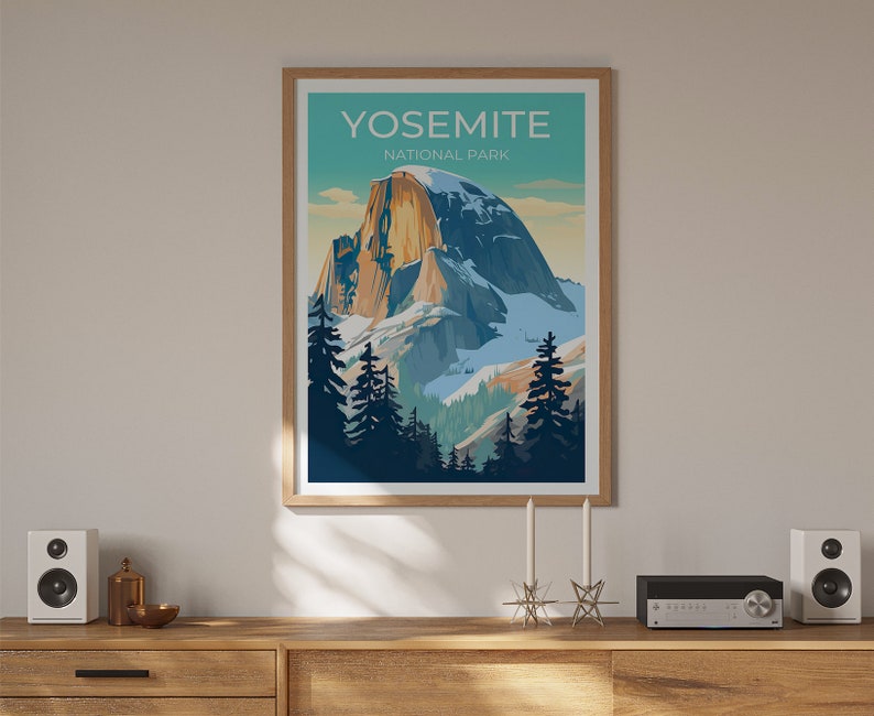 Yosemite Travel Poster, Half Dome Wall Art, Yosemite Print, Yosemite Poster, Half Dome Art, Europe Poster, Poster Art, Wall Decor