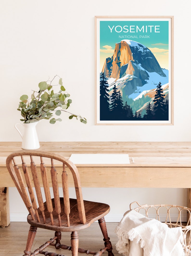 Yosemite Travel Poster, Half Dome Wall Art, Yosemite Print, Yosemite Poster, Half Dome Art, Europe Poster, Poster Art, Wall Decor