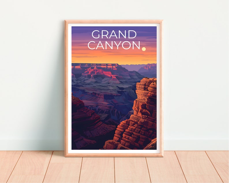 Affiche du Grand Canyon, Impression du Grand Canyon, Affiche de l'Arizona, Impression de l'Arizona, Affiche de voyage du Grand Canyon, Art de l'Arizona, Cadeau du Grand Canyon