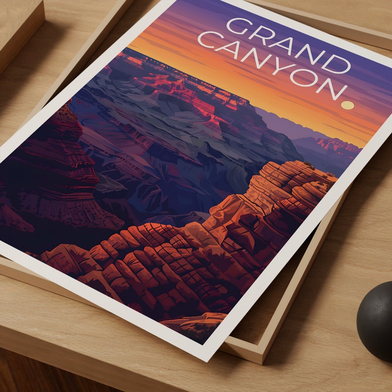 Affiche du Grand Canyon, Impression du Grand Canyon, Affiche de l'Arizona, Impression de l'Arizona, Affiche de voyage du Grand Canyon, Art de l'Arizona, Cadeau du Grand Canyon